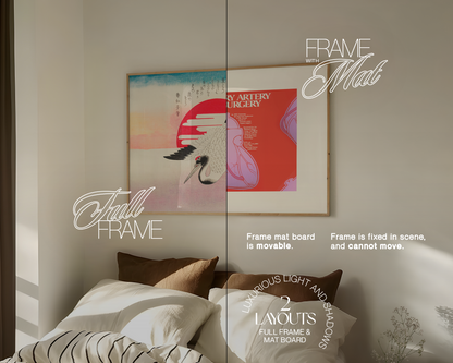DIN A Landscape Frame in Cosy Bedroom Scene