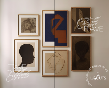 Gallery Wall in Minimalist Scene Mockup