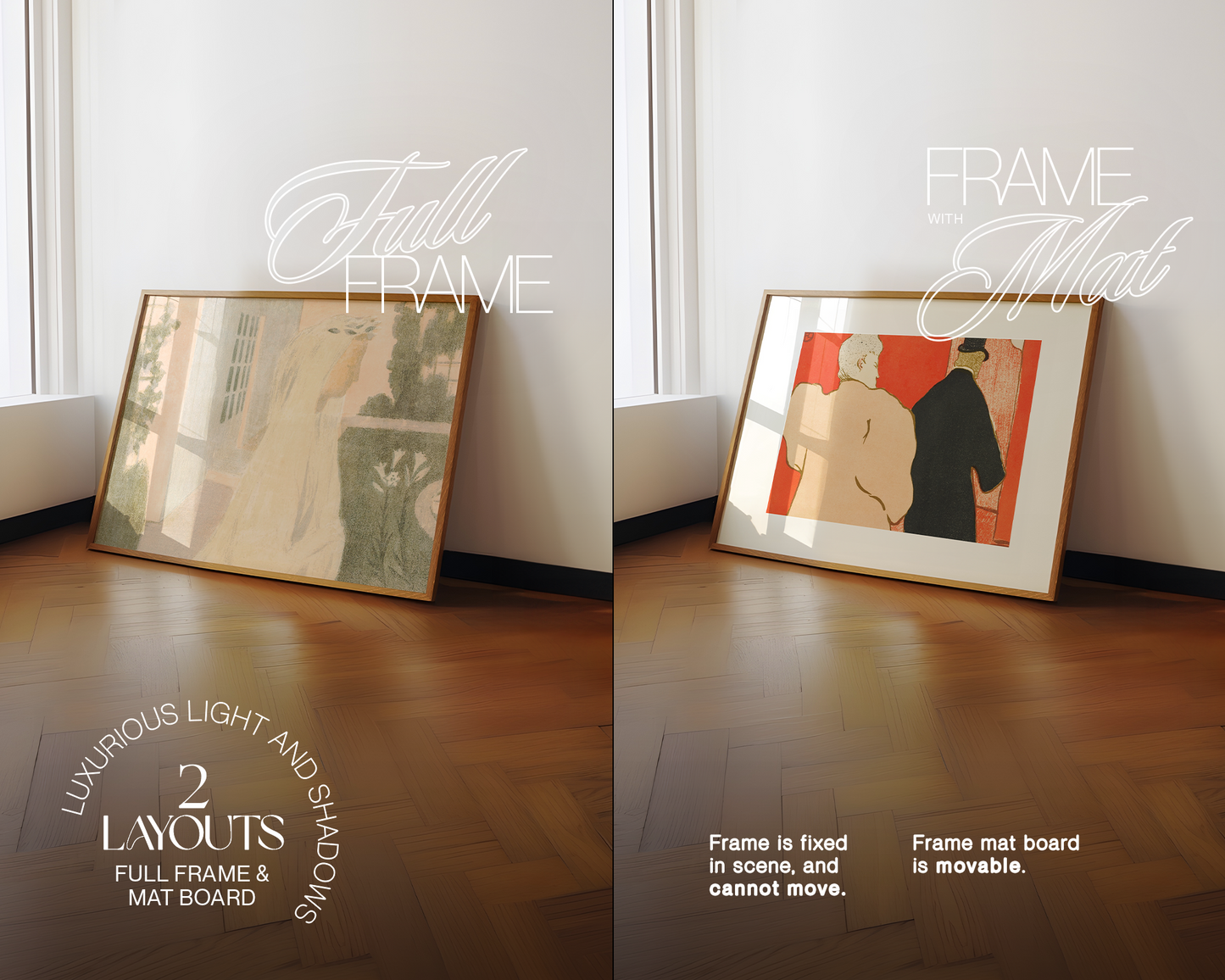 DIN A Landscape Leaning Wood Frame Mockup