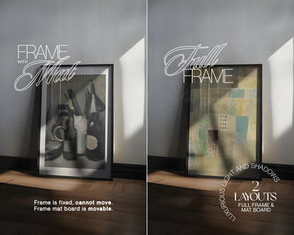 DIN A Leaning Frame Atmospheric Light Mockup