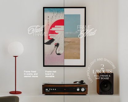 A3 Black Frame in Retro Minimalist Interior