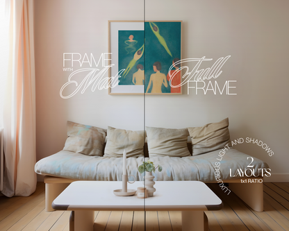 1x1 Frame Retro Pastel Living Room Mockup