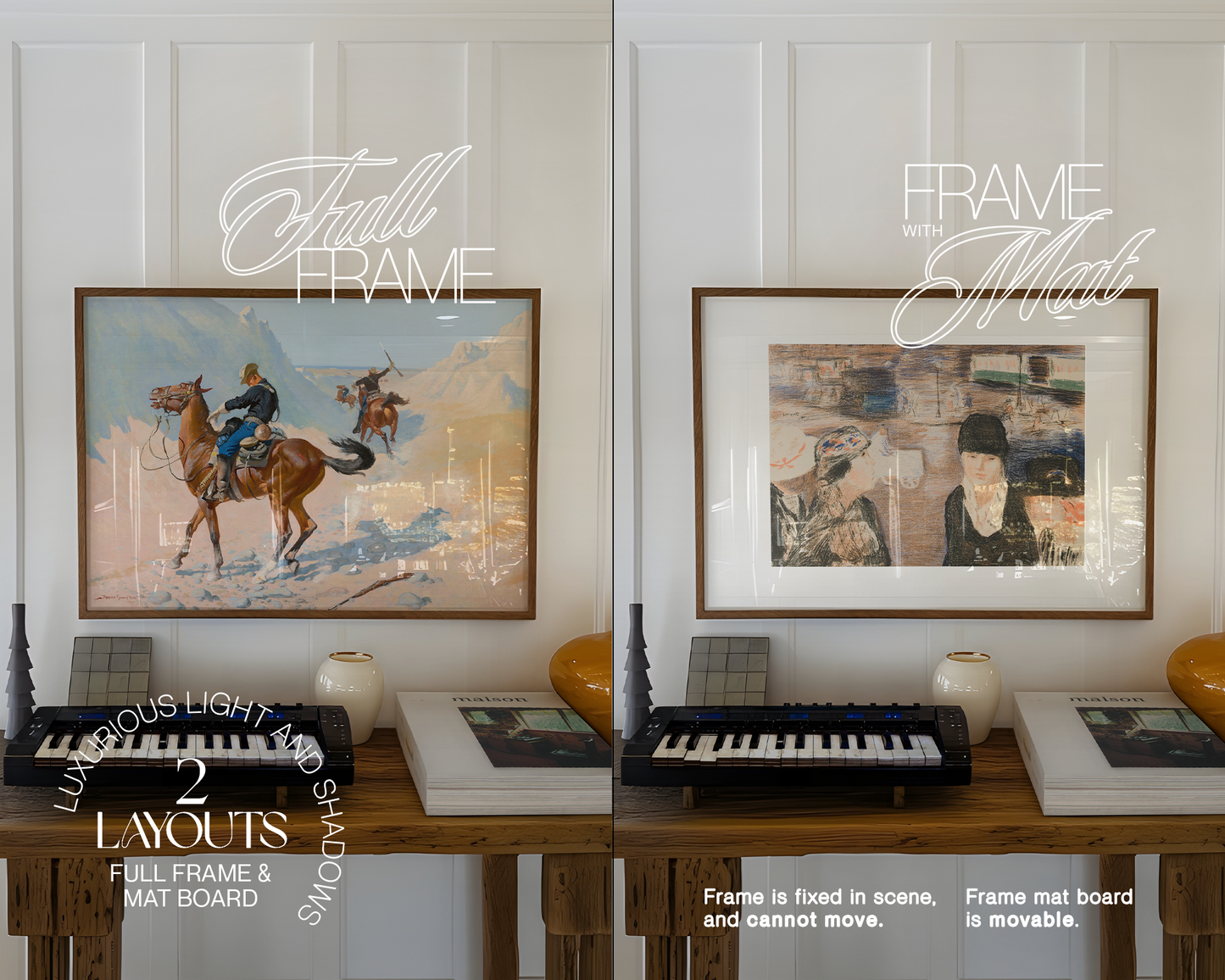 DIN A Landscape Frame Retro Boho Interior Mockup