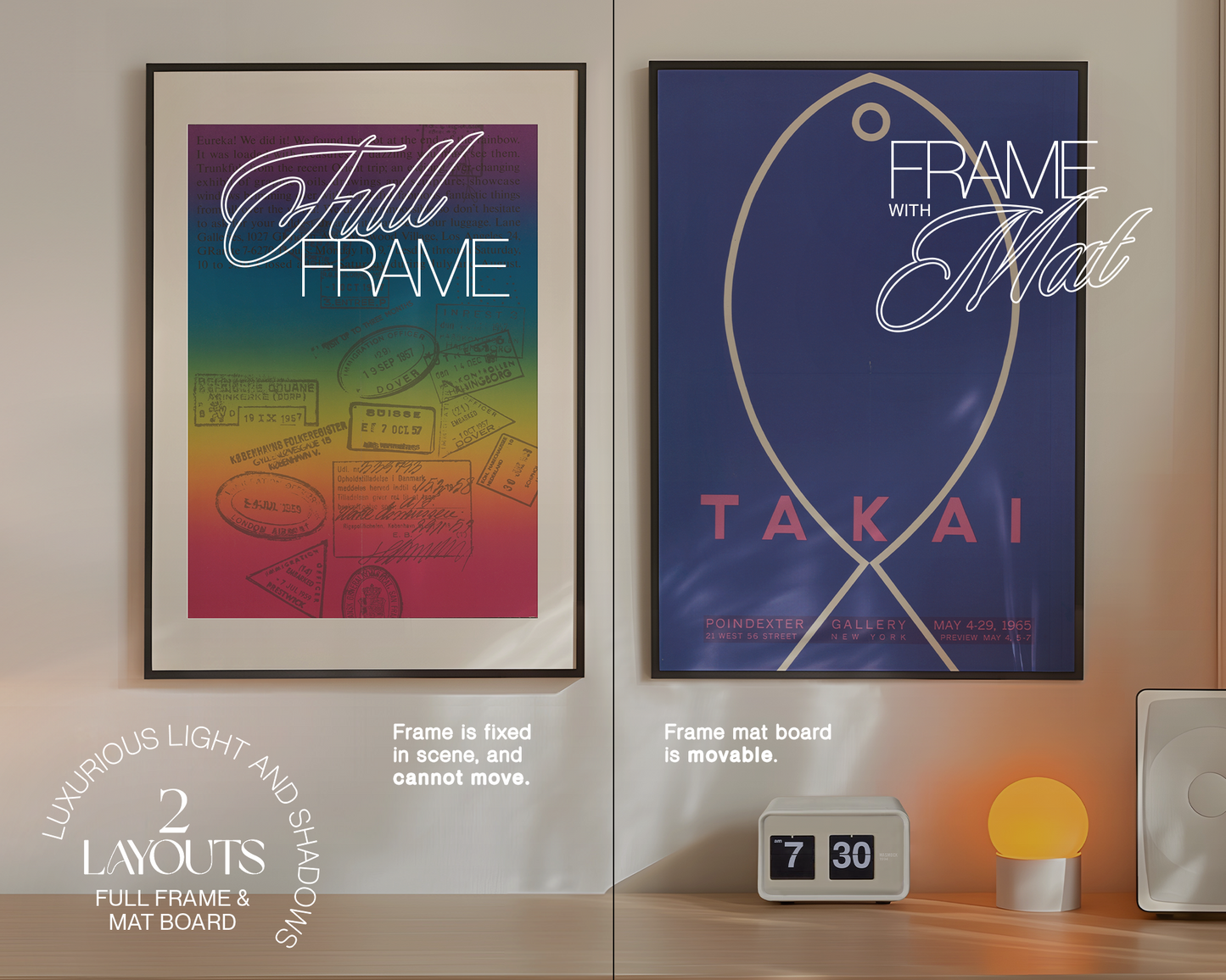 Two DIN A Editable Frames in Retro Scene Mockup
