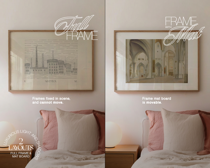 DIN A Landscape Frame Sweet Bedroom Mockup