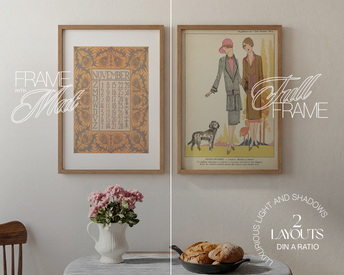 Set of Two DIN A Frames Classic Scene Mockup