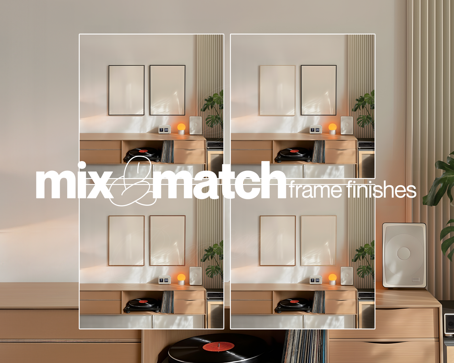 Two DIN A Editable Frames in Retro Scene Mockup