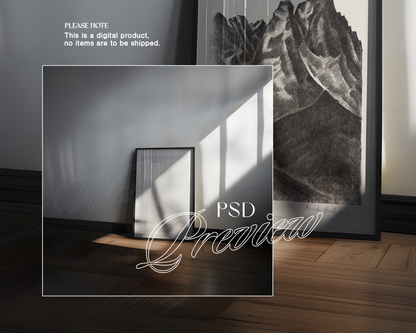 DIN A Leaning Frame Atmospheric Light Mockup