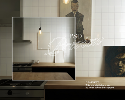 A3 and A4 Frames in Moody Kitchen Scene Mockup