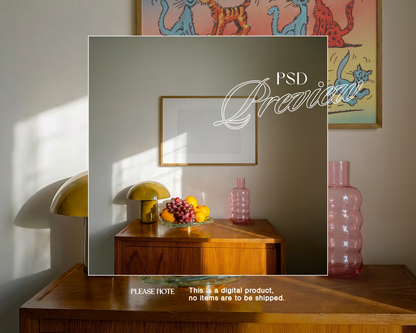DIN A Landscape Frame Classic Interior Mockup