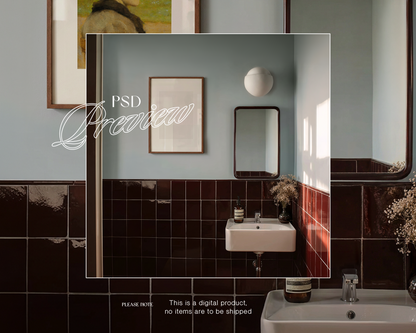 DIN A Frame Moody Bathroom Mockup