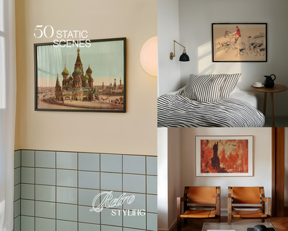 50 Retro Frame Mockups Bundle - Horizontal DIN A Ratio