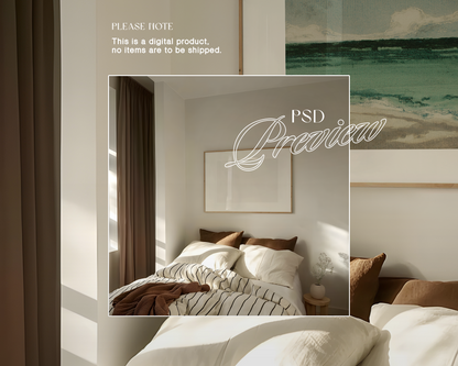 DIN A Landscape Frame in Cosy Bedroom Scene