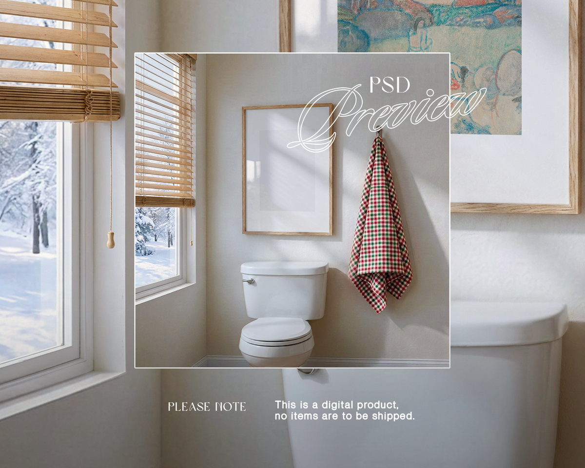 DIN A Vertical Festive Bathroom Mockup