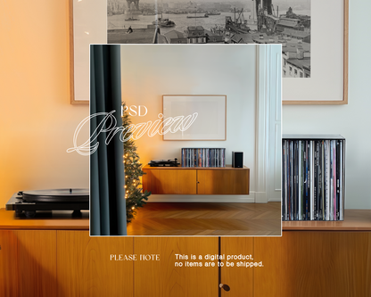 DIN A Landscape Frame Festive Retro Mockup