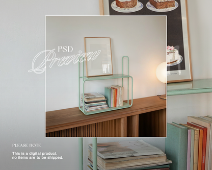 DIN A Frame on Retro Shelf Mockup