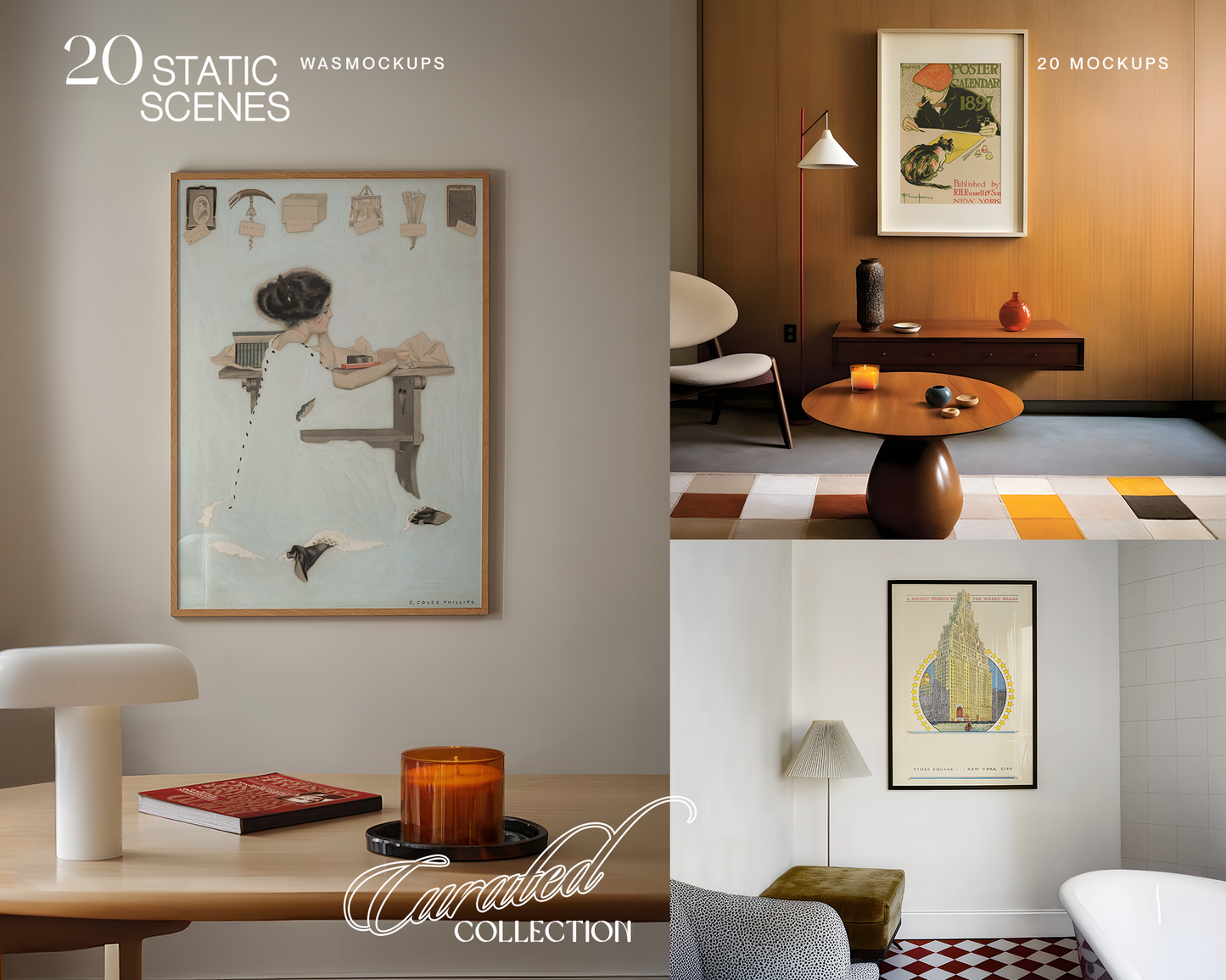 DIN A Curated 20 Mockup Bundle for Vertical Artwork