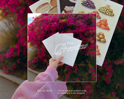 Three Postcards Bougainvillea Coastline Mockup