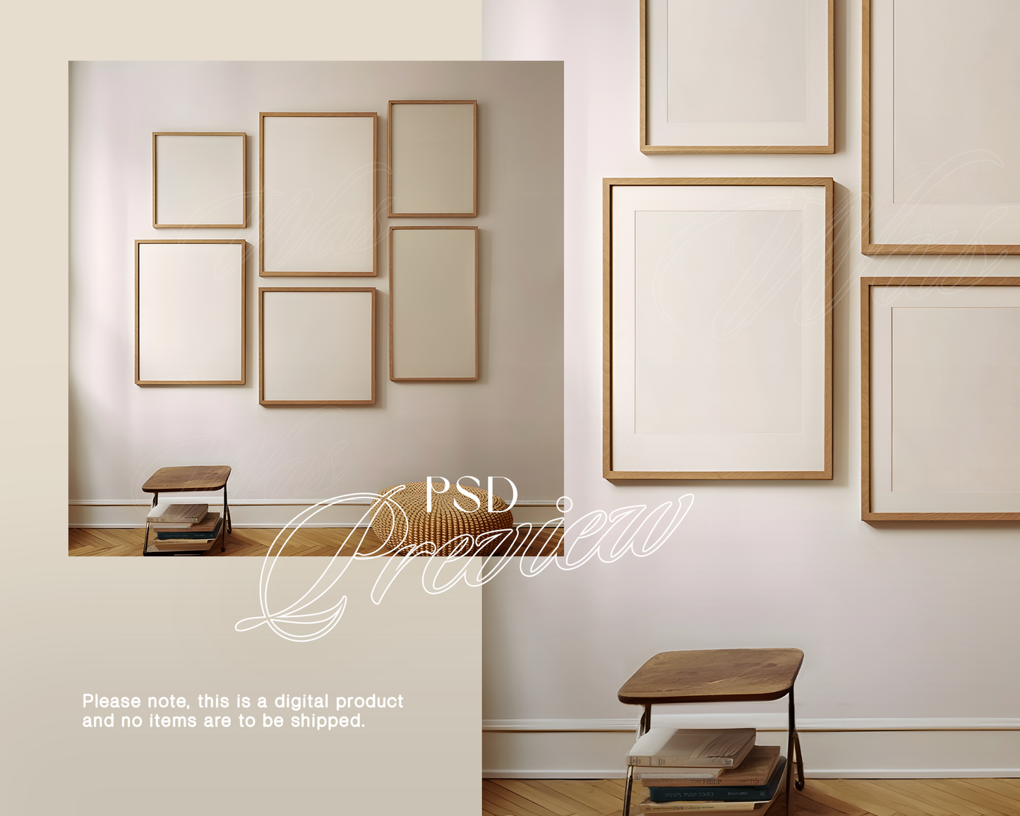 Gallery Wall in Minimalist Scene Mockup