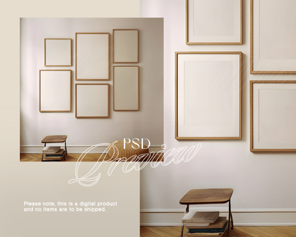 Gallery Wall in Minimalist Scene Mockup