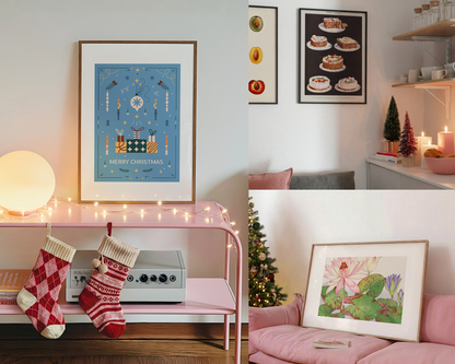 The Pretty Christmas Bundle: 12 DIN A Frame Mockups