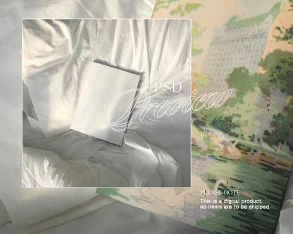 A4 Vertical Print on Luxurious Sheets Mockup