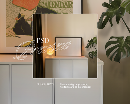 DIN A Large Landscape Frame in Minimalist Scene Mockup