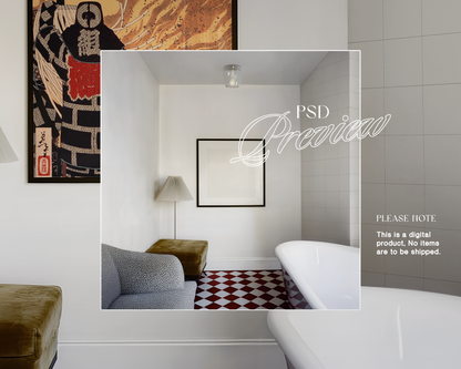 1x1 Frame in Retro Bathroom Mockup