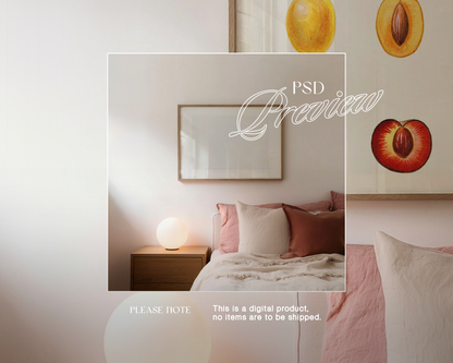 DIN A Vertical Frame Sweet Bedroom Mockup