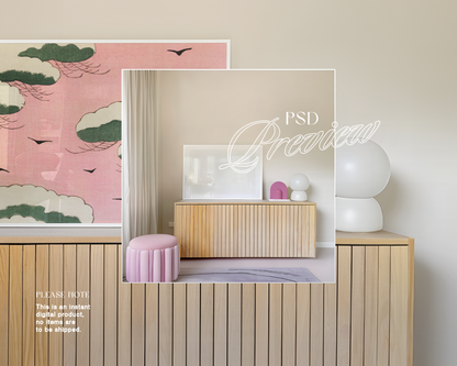 DIN A Landscape Frame Pastel Interior Mockup
