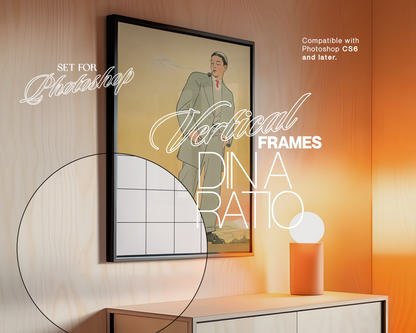 50 Retro Frame Mockups Bundle - Vertical DIN A Ratio