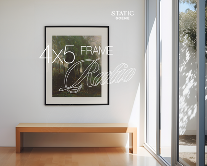 4x5 Large Black Frame Bench Sunlight Mockup