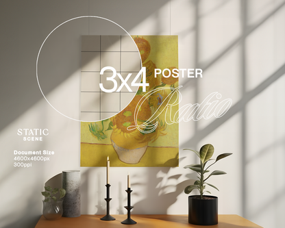 3x4 Hanging Poster Mockup Freebie