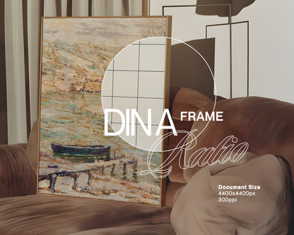 DIN Canvas Frame on Couch Mockup