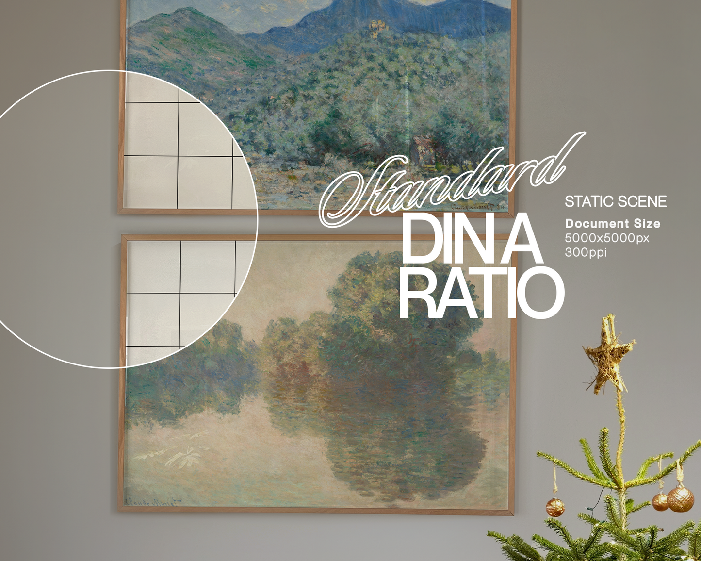 4 x Minimalist Festive Frame Mockups Bundle