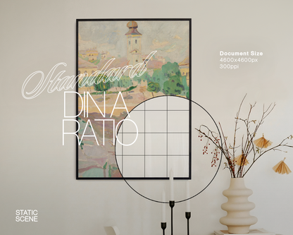 DIN A Black Frame Boho Interior Mockup