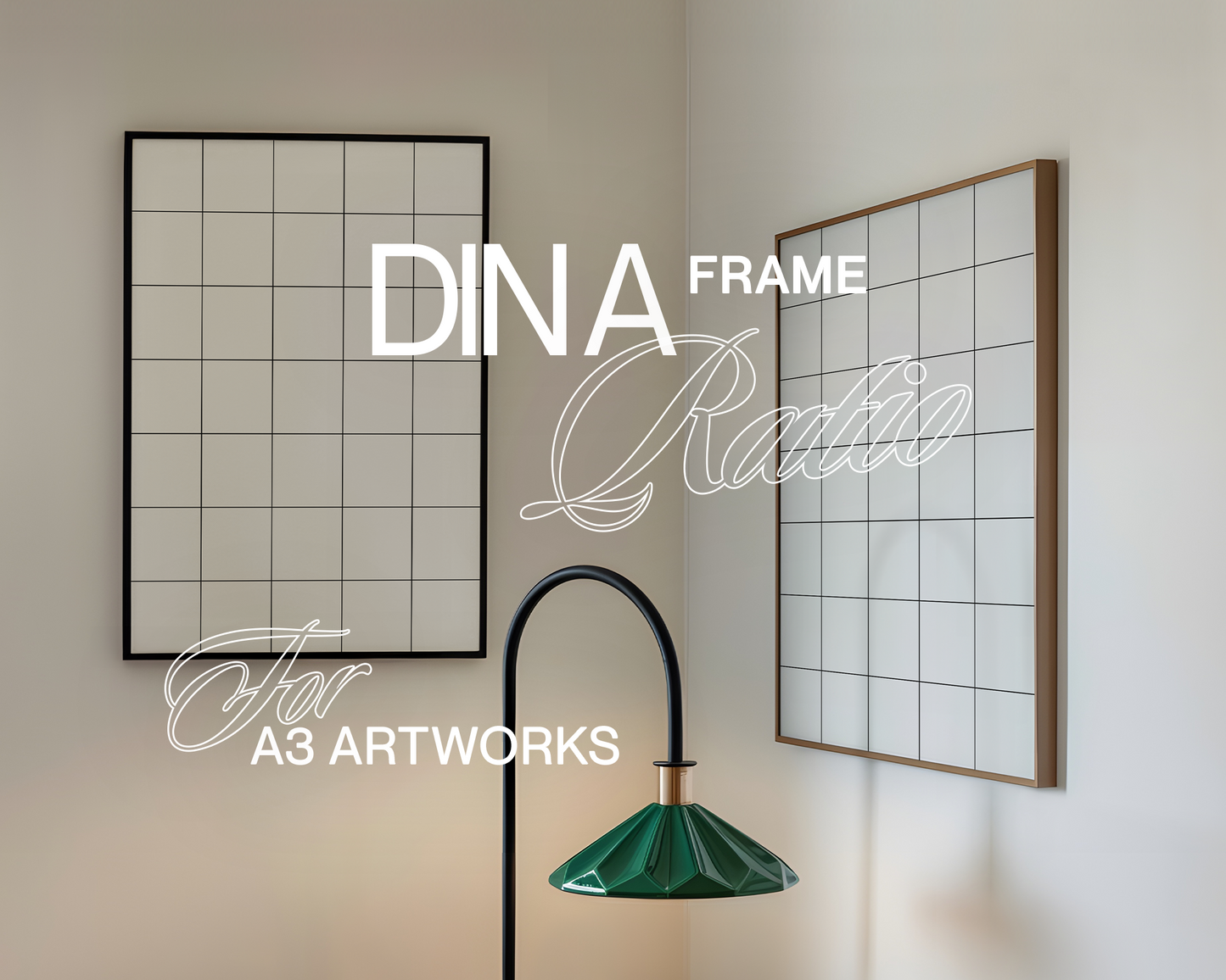 Set of Two DIN A Frames Interior Mockup