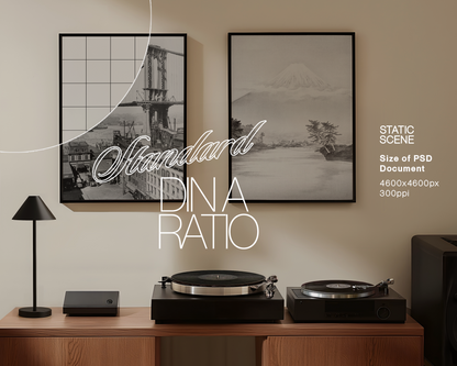 Set of Two Frames Retro Vinyl Scene Mockup
