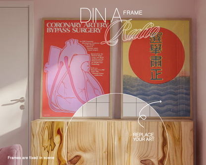 Two DIN A Frames in Aesthetic Pink Scene Mockup