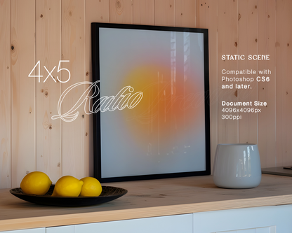 4x5 Black Frame Kitchen with Citrus Mockup