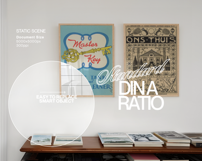 DIN A Two Frame Minimalist Mockup