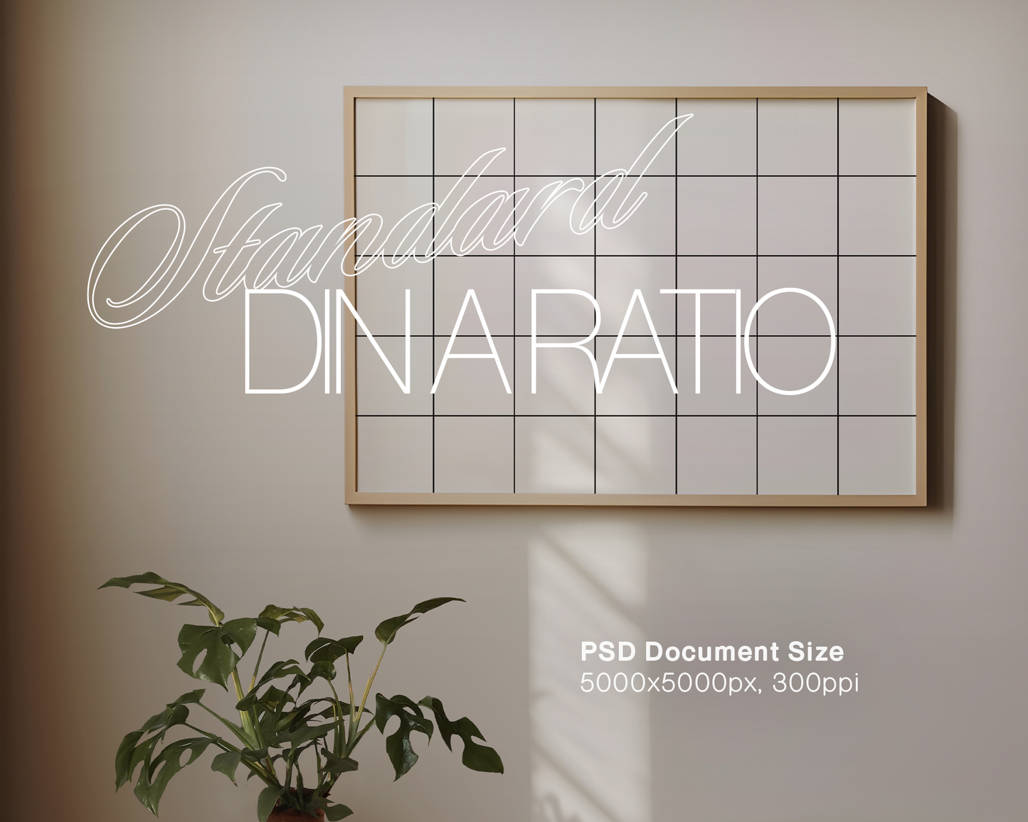 DIN A Landscape Frame Sunlight Mockup