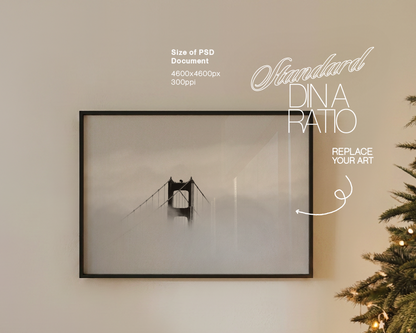 DIN A Landscape Frame on Christmas Mockup