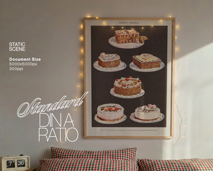 Vertical Frame Festive Bedroom Mockup