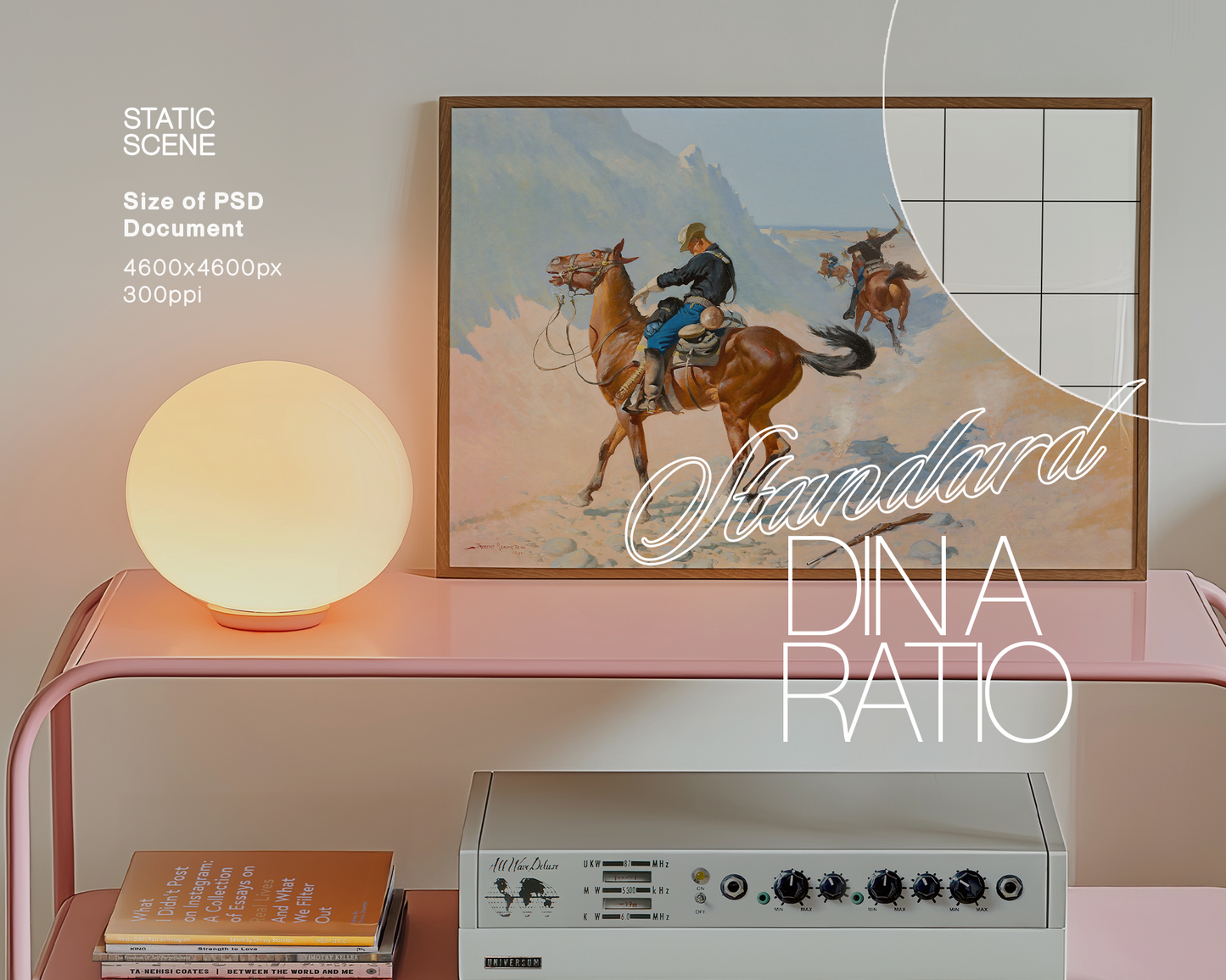 Set of Two White Frames Pastel Scene Mockup