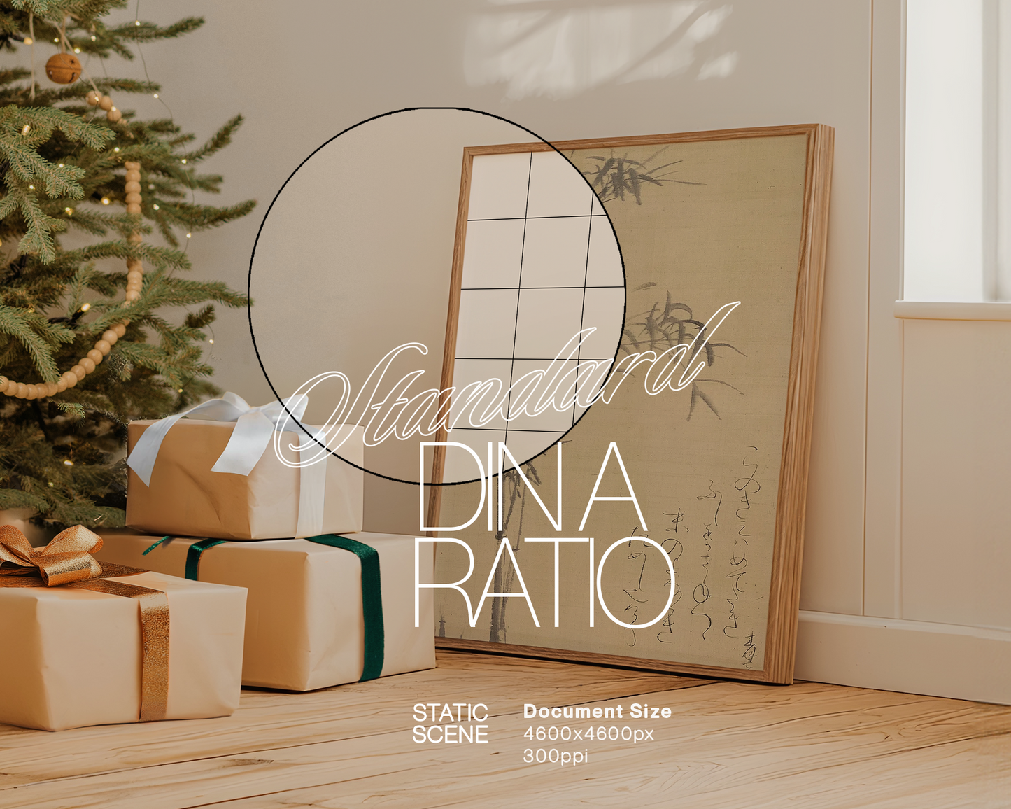 DIN A Wood Frame Christmas Mockup