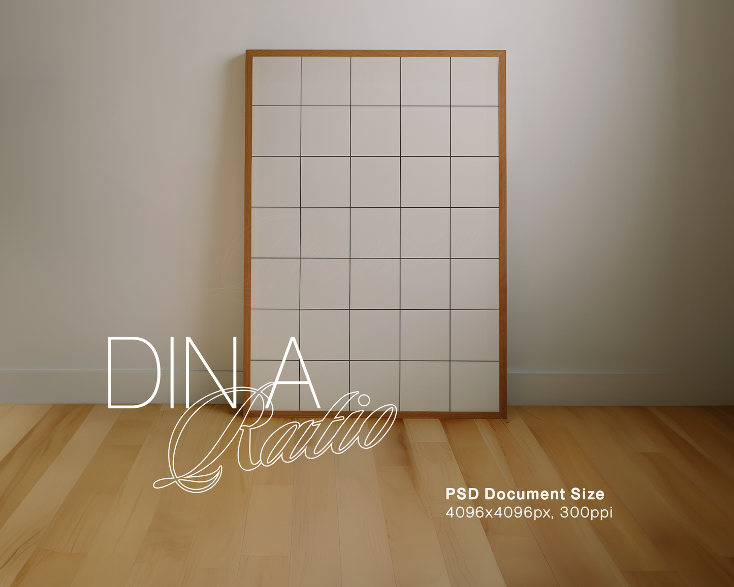 DIN A Frame with Editable Decor Options Mockup