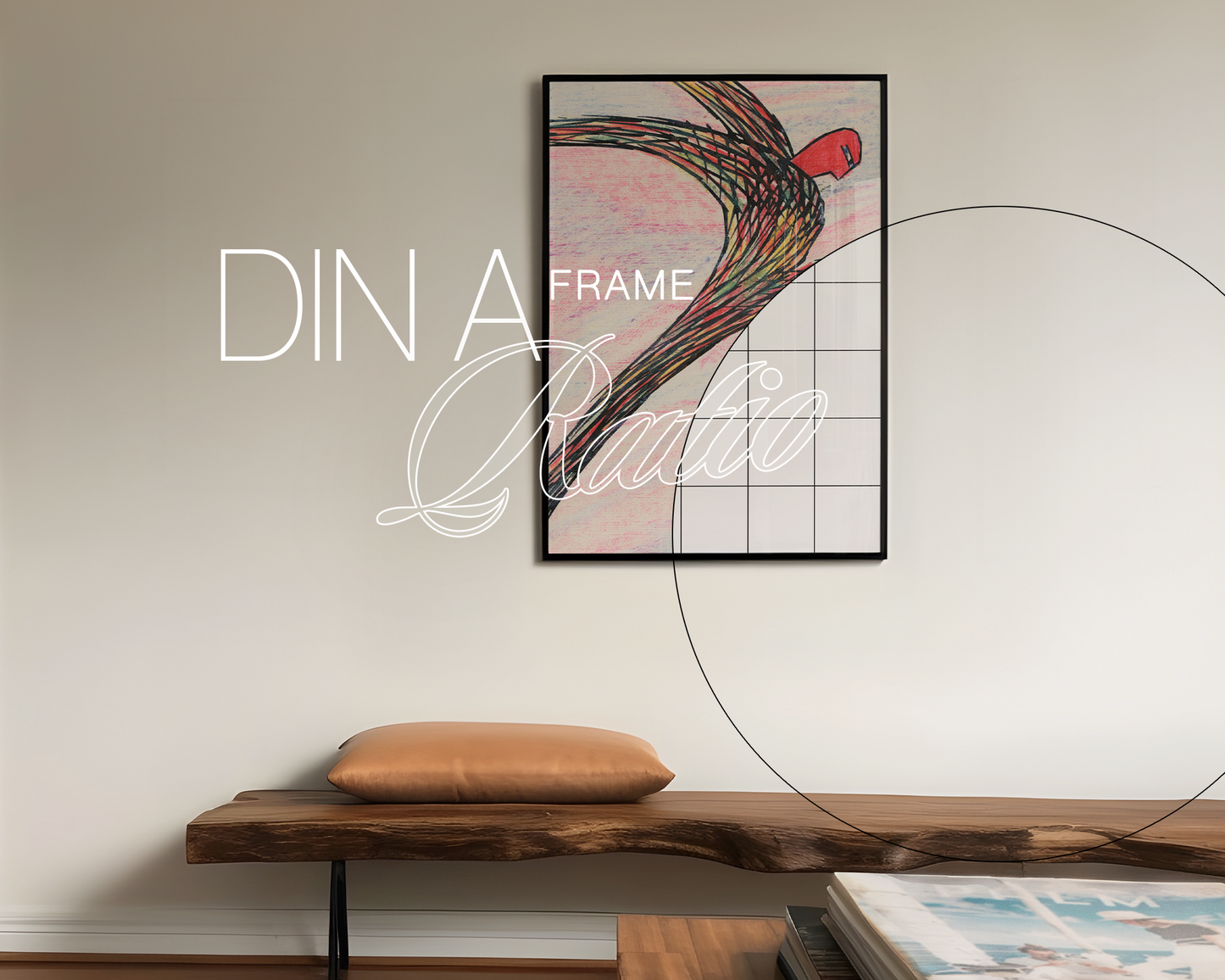 DIN A Thin Black Frame Minimalist Scene