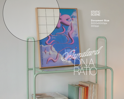 DIN A Frame on Retro Shelf Mockup