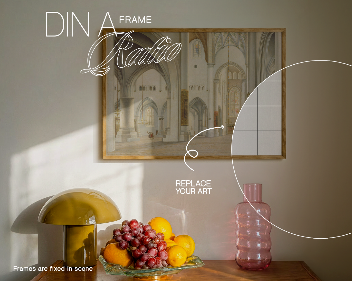 DIN A Landscape Frame Classic Interior Mockup